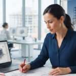 Structural engineer reviewing CAD drawings during the structural drafting process