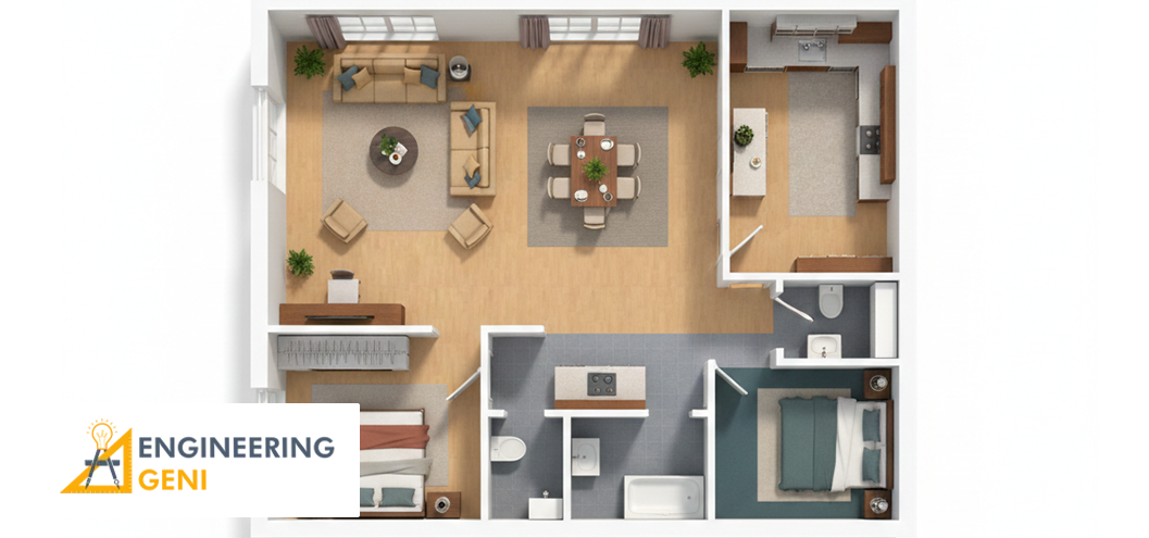 3D Color Floor Plans